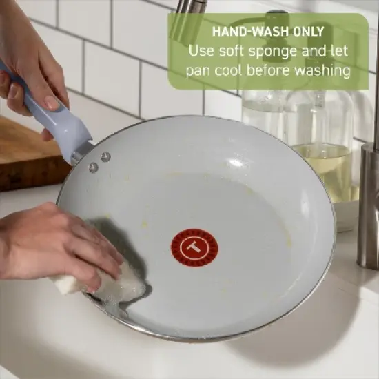 T-fal 20pc Ceramic Nonstick Cookware Set, Refresh Ceramic, Mint Green image {7}