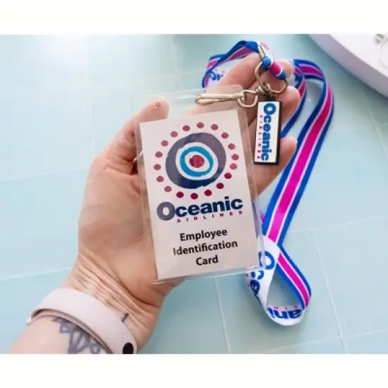 Surreal Entertainment Lost Oceanic Airlines Lanyard with ID Card & Charm image {5}