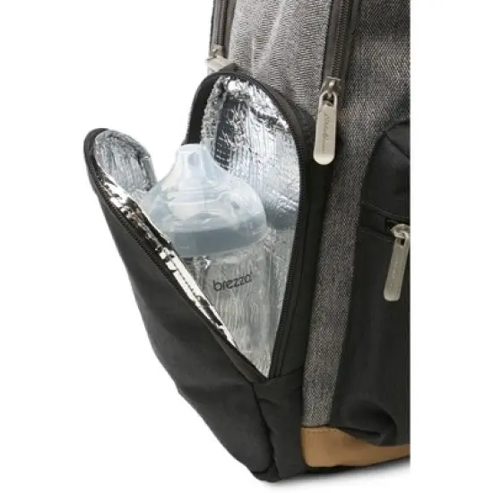 Eddie Bauer Bridgeport Places & spaces Back Pack Diaper Bag - Gray with Tan image {2}