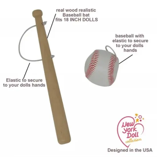 The New York Doll Collection 18 Inch Doll Baseball Set image {2}