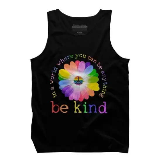 Men's Design By Humans In A World Where You Can Be Anything Be Kind Lgbt By DragonTee Tank Top image {4}