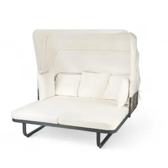 YOOCOZZ  57" Rattan Patio Daybed with Detachable Pillows image {4}