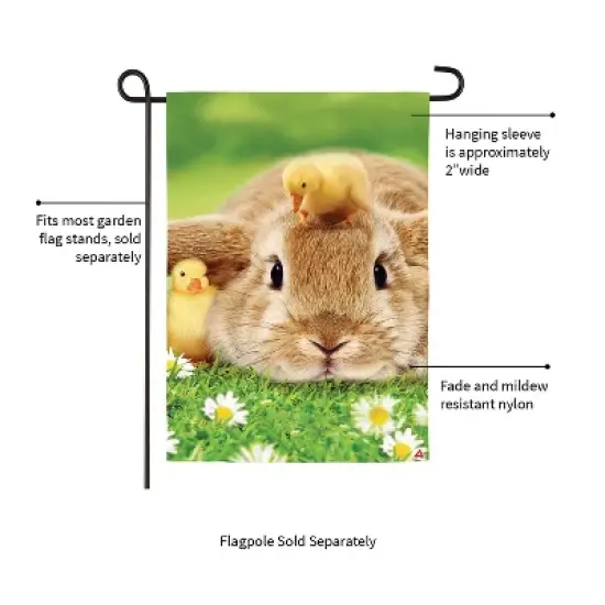 Bunny and Duckling Lustre Garden Flag image {3}