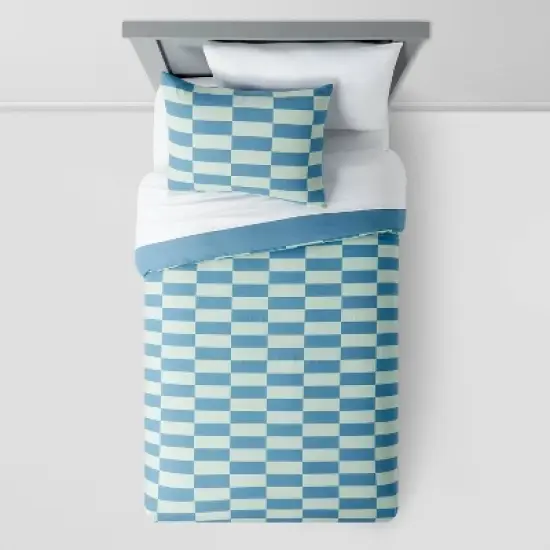 Checkers Kids' Duvet Cover Teal Blue - Pillowfort&trade; image {2}