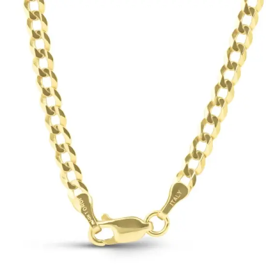 Pompeii3 Mens Solid 14k Yellow Gold 22" Curb Chain With Lobster Clasp 8.5 grams image {1}