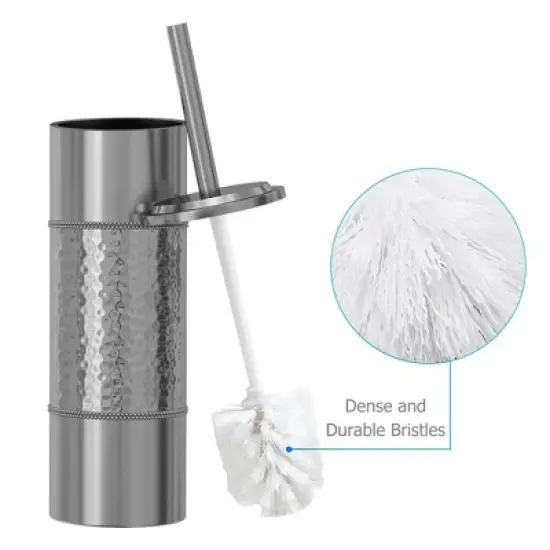 Slim Compact Stainless Steel Toilet Brush Holder Two-Tone - Nu Steel image {3}