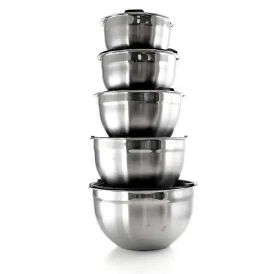 MegaChef 10 Piece Multipurpose Stackable Mixing Bowl and Lid Set image {11}