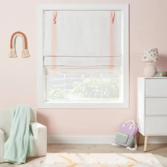 36" x 64" Blackout Roman Kids' Shade Pink with Striped - Pillowfort&trade; image {1}