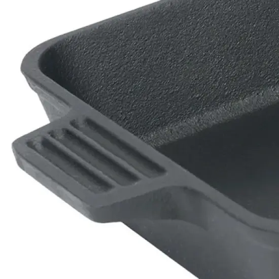 Bayou Classic 7472 8" x 8" x 2" Square Pre-Seasoned Cast Iron Cake Baking Pan, Oven and Broiler Compatible Casserole Bakeware Dish, Black image {2}