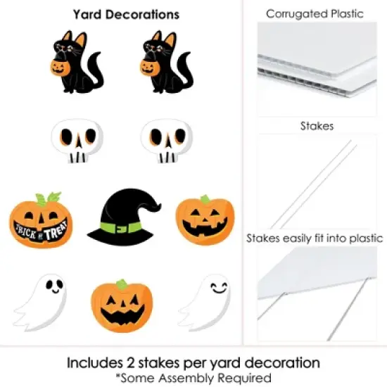 Big Dot of Happiness Jack-O'-Lantern Halloween - Black Cat Ghost Skull & Witch Hat Lawn Decor - Outdoor Kids Halloween Party Yard Decorations - 10 Pc image {5}