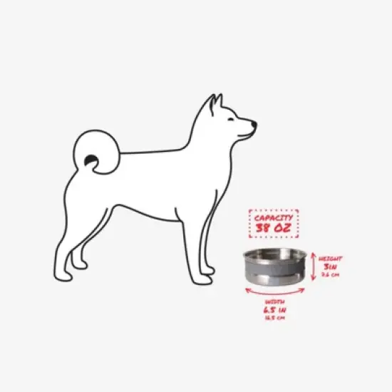 BUILT 38 Oz Dog Bowl, Non-Skid Pad & Soft Grip Ring, Double Wall Stainless Steel, BPA-Free, Rust-Resistant, Unbreakable & Heavy Duty (Grey) image {1}