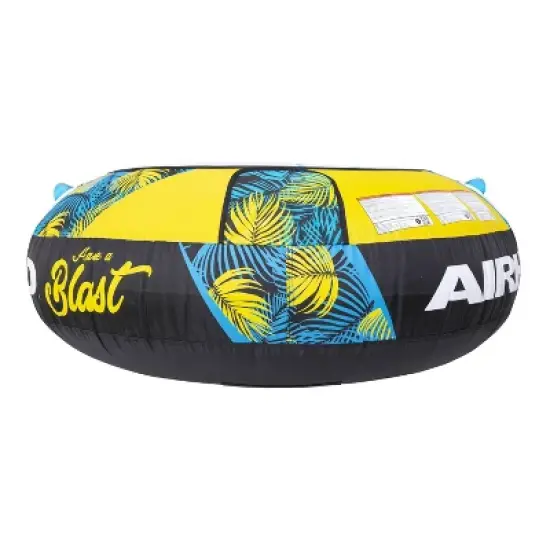 Airhead Blast Single Rider Towable with 4 Neoprene Covered Handles and Self Draining Floor - Yellow image {5}