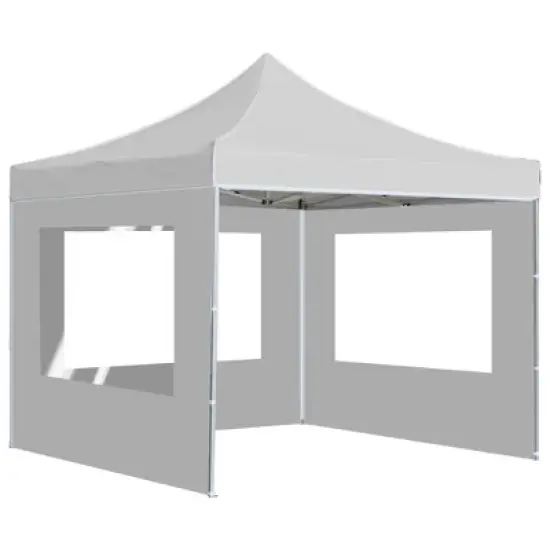 vidaXL Professional Folding Party Tent with Walls Aluminum 9.8'x9.8' White image {9}