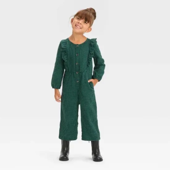Toddler Girls' Ruffle Jumpsuit - Cat & Jack&trade; Green image {2}