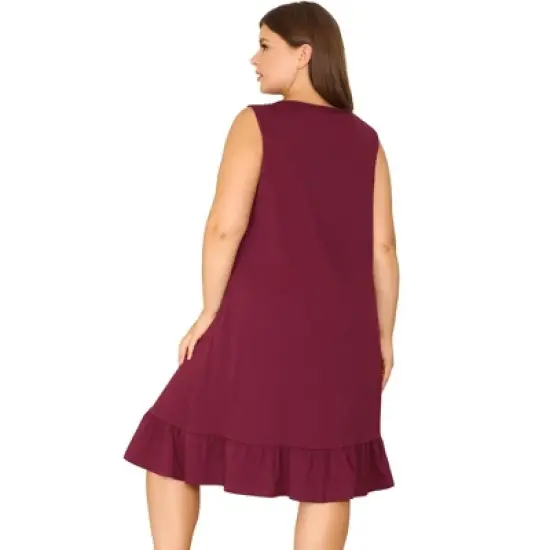 Agnes Orinda Women's Plus Size Sleeveless Comfy Lovely Tank Nightgown image {3}
