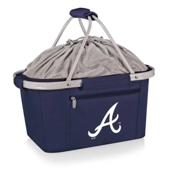 MLB Atlanta Braves Metro Basket Collapsible Cooler Tote - Navy Blue image {4}