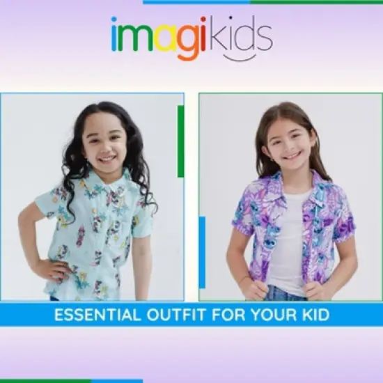 Disney Lilo & Stitch Minnie Mouse Baby Girls Hawaiian Button Down Shirt Infant image {2}