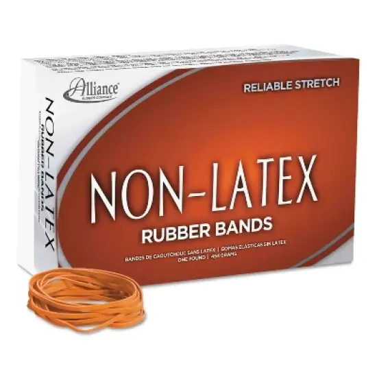 Alliance Non-Latex Rubber Bands Sz. 33 Orange 3 1/2 x 1/8 850 Bands/1lb Box 37336 image {2}