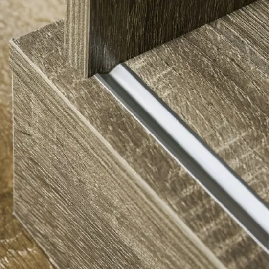 HOMCOM Modern Buffet Cabinet with Sliding Door, Wine Bar Cabinet with Storage, Kitchen/Dining Room Storage Cabinet with Shelves, Gray image {4}