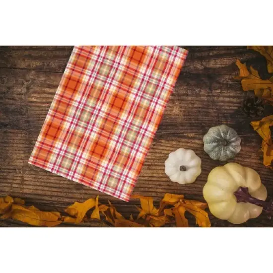 C&F Home Briar Plaid Handwoven 100% Cotton Fall Kitchen Dishtowel image {1}