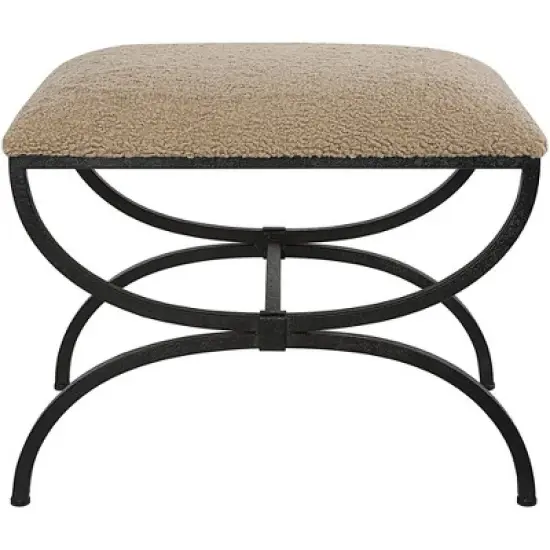 Uttermost Hacienda 24" Wide Black and Latte Small Bench image {1}