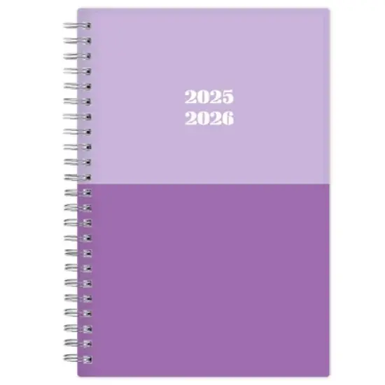 Blue Sky 5"x8" 2025-2026 Weekly/Monthly Wirebound Planner Printed Purple Block image {11}