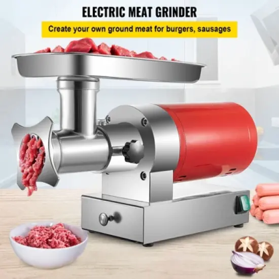 VEVOR Electric Meat Grinder, 661 Lbs/Hour1100 W Meat Grinder Machine, 1.5 HP Electric Meat Mincer with 2 Grinding Plates, Red image {6}
