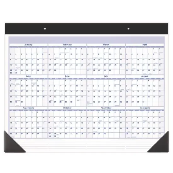 Desk Pad, 24 x 19, White Sheets, Black Binding, Black Corners, 12-Month (Jan to Dec): 2026 image {3}