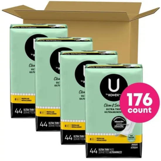 U by Kotex Clean & Secure Regular Ultra-Thin Maxi Pads image {1}