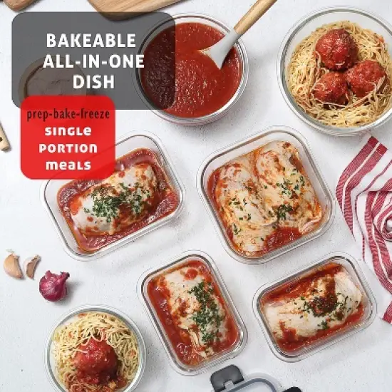 JoyTable Glass Food Storage Containers with Lids, Airtight Glass Meal Prep Containers, Reusable Glass Containers with Leakproof Snap Lock Lids image {7}