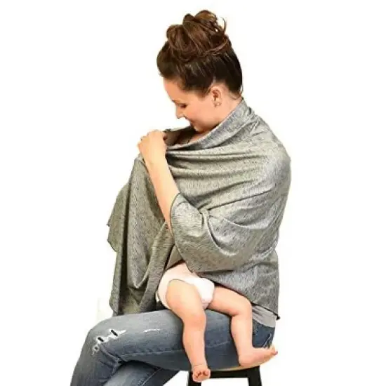 Bamboobies Chic Nursing Shawl - Heather Gray image {2}