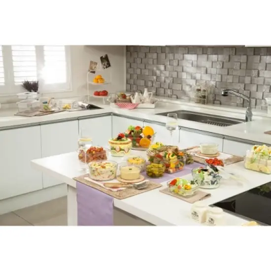 Glasslock Oven Microwave Safe Glass Food Storage Containers Set w/ Lids image {2}