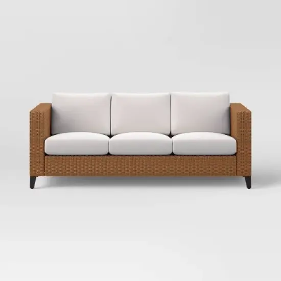Brookfield Steel Wicker Patio Sofa - Light Brown - Threshold&trade; image {2}
