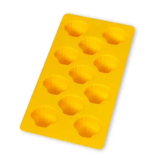 Lekue Shell Shapes Silicone Ice Cube Tray, Yellow image {1}