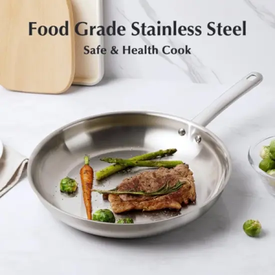 KOCH SYSTEME CS Classic Stainless Steel Skillet, Frying Pan, Dishwasher-Safe image {4}