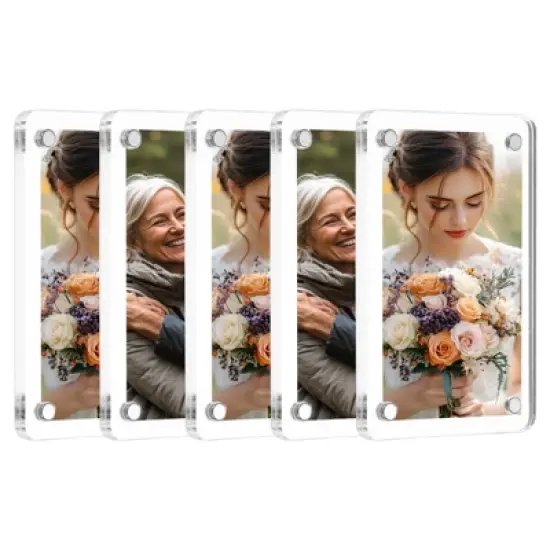 Unique Bargains Double Sided Fujifilm Mini Picture Acrylic Fridge Magnetic Frames 5 Pcs image {8}