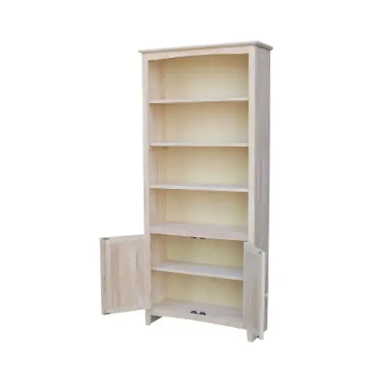 72" Shaker Bookcase with Two Lower Doors - International Concepts image {4}
