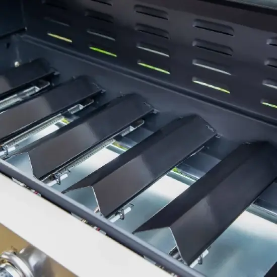 Captiva Designs 6 Burner Gas Grill with side burner & Porcelain Enameled Cast Iron Grate 65800 btu E02GR009: Rotisserie Compatible, Heat-Resistant image {5}