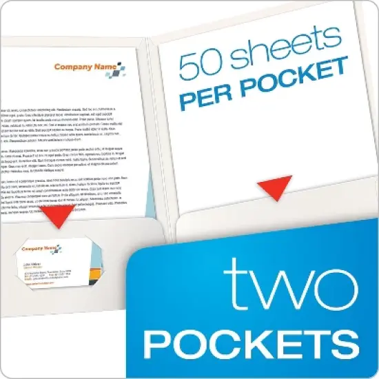 Oxford High Gloss Laminated Paperboard Folder 100-Sheet Capacity White 25/Box 51704 image {2}