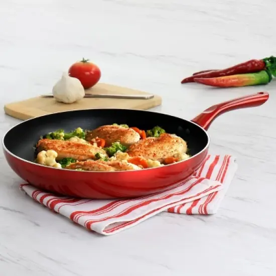 Better Chef Silver Metallic Non Stick Gourmet Fry Pan in Red image {6}