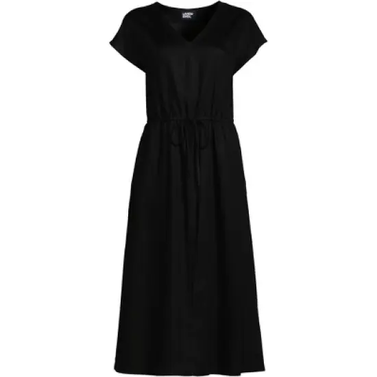 Lands' End Women's Tencel V-Neck Midi Dress image {5}