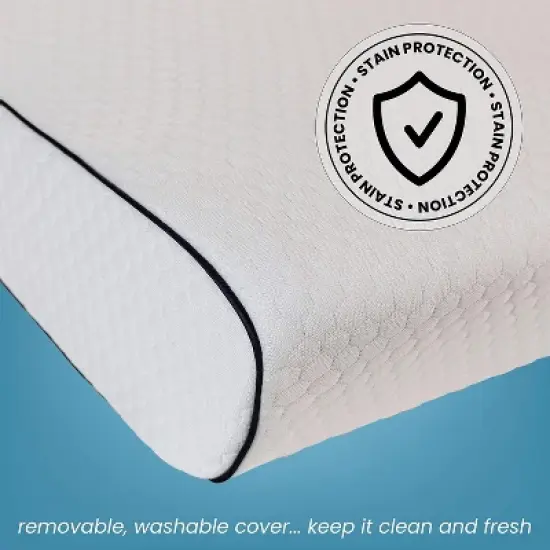 Healthy Spirit Contour Cervical Neck Pillow | Neck Pillow for Pain Relief Orthopedic Neck Support Shoulder Pain, White, 1 Count image {9}