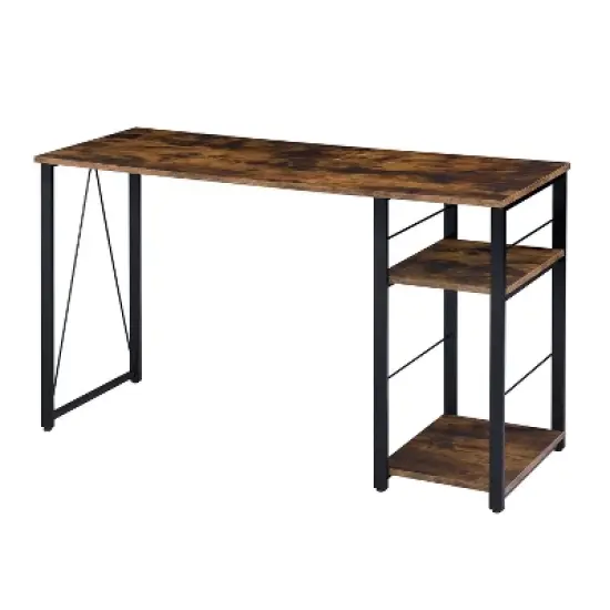 KTMBDW 47 Inches Desk, Computer Desk with 2 Tier Storage, for Gaming Corner Home Office Writing Study, Metal Frame image {8}