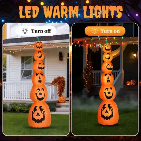 Karl Home 9FT Halloween Inflatable Stacked Pumpkins Outdoor Decoration image {6}
