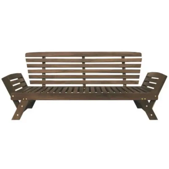 Sapphtopaz Adjustable Outdoor Patio Sofa, Acacia Wood Expandable Outdoor Daybed, Patio Chaise Lounge, Outdoor Sofa with Water-Resistant Cushions image {6}