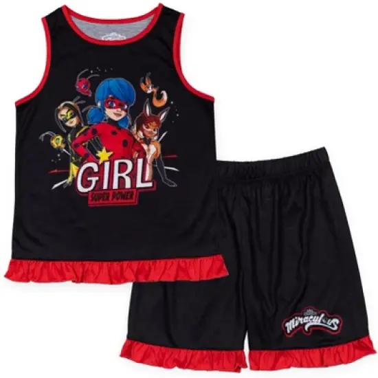 Miraculous Rena Rouge Ladybug Girls Pullover Pajama Shirt and Shorts Little Kid to Big Kid image {10}