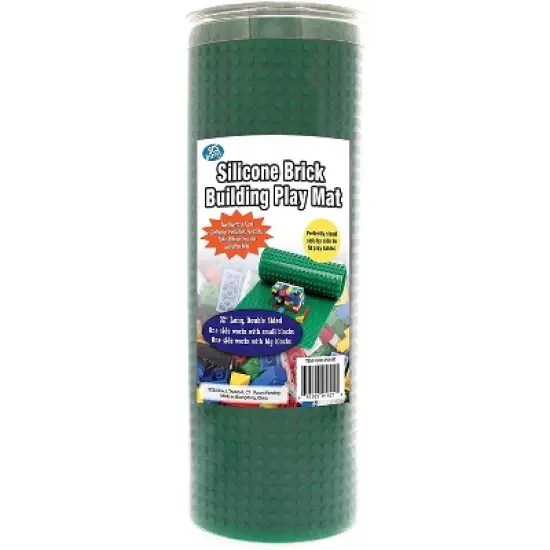 Big Bag of Bricks Rollable Brick Building Play Mat - Green 32" image {1}