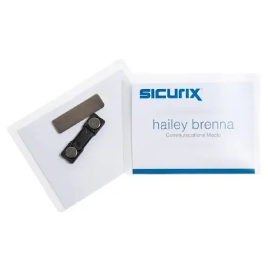 SICURIX Magnetic ID Badge Holder Kit with Printable Inserts, 3-3/4" x 2-1/2", Pack of 20 image {1}