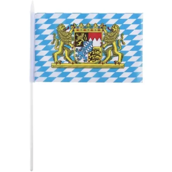 Juvale 72 Piece Bavarian Stick Flag, Handheld Oktoberfest Flags, German Party Decor (8x5 in) image {1}