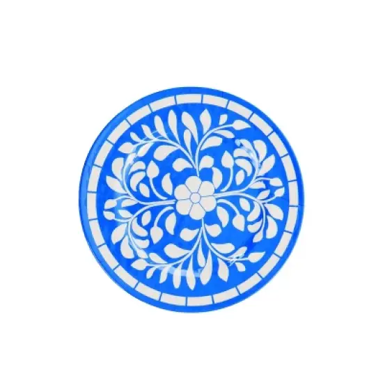 Elama Telly 12 Piece Melamine Dinnerware Set in Teal image {6}